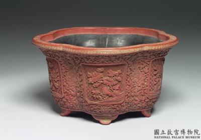 图片[2]-Carved lacquer five-lobed flowerpot with floral decoration, Qing dynasty (1644-1911)-China Archive